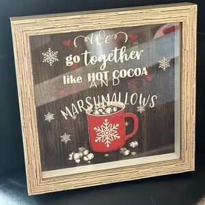 Hot cocoa and marshmallows sign